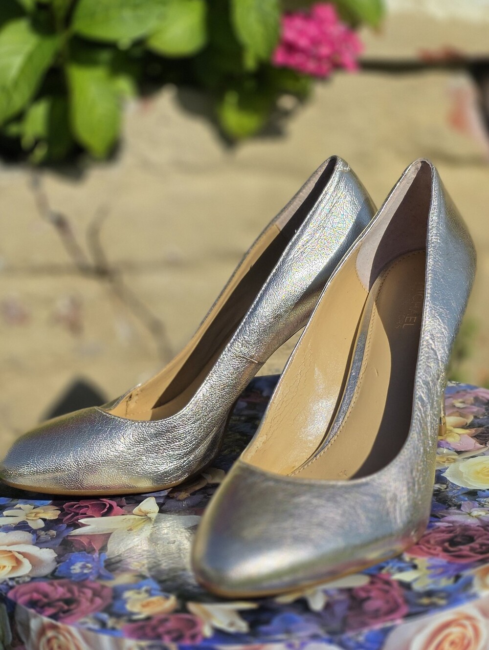 Michael Kors Iridescent Silver Pointed Toe Heels